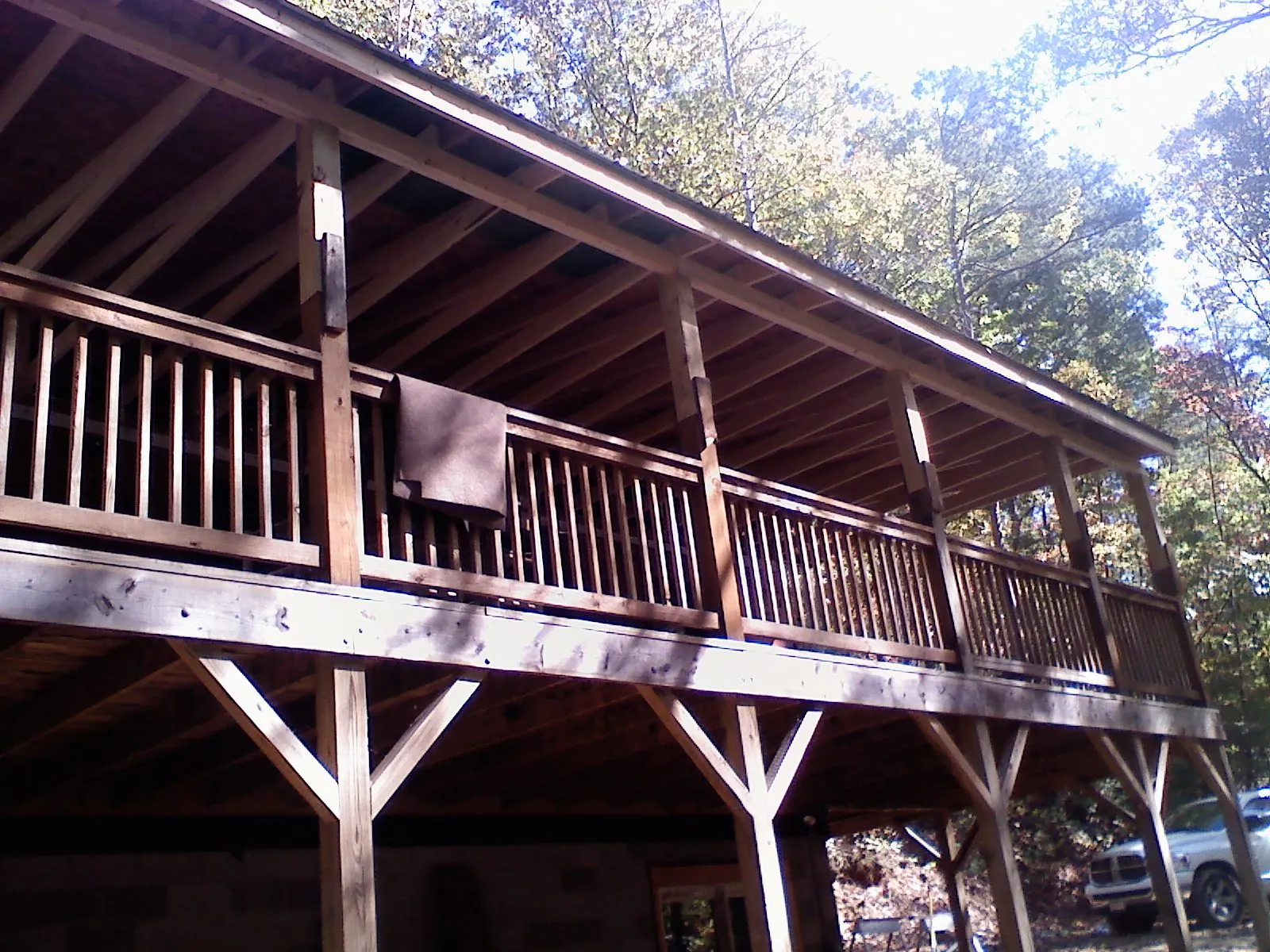 Timber framing under a new elevated porch and deck — Roof Leak Repair in Benedict by Roofing Brothers
